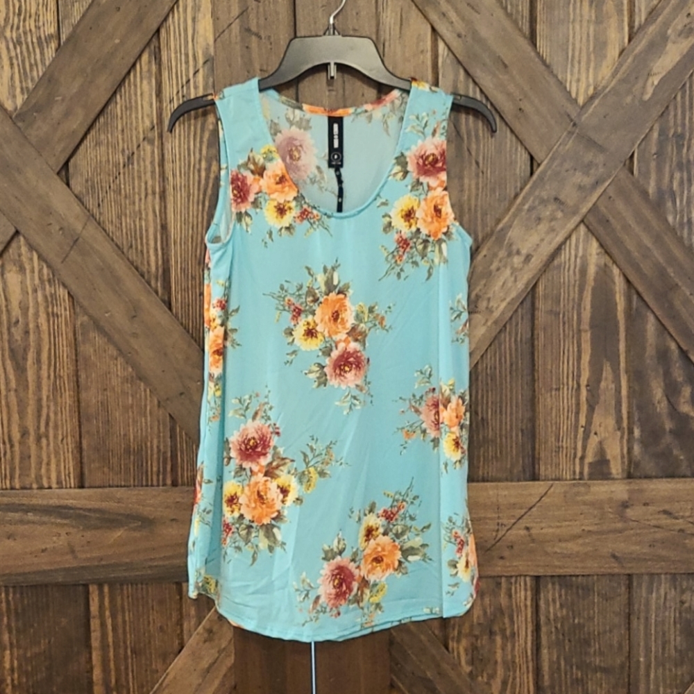 Small Agnes & Dora Essential Tank Aqua/Mauve